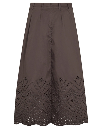 Co' Couture - PoppyCC Pleat Scallop Nederdel - Dark Brown